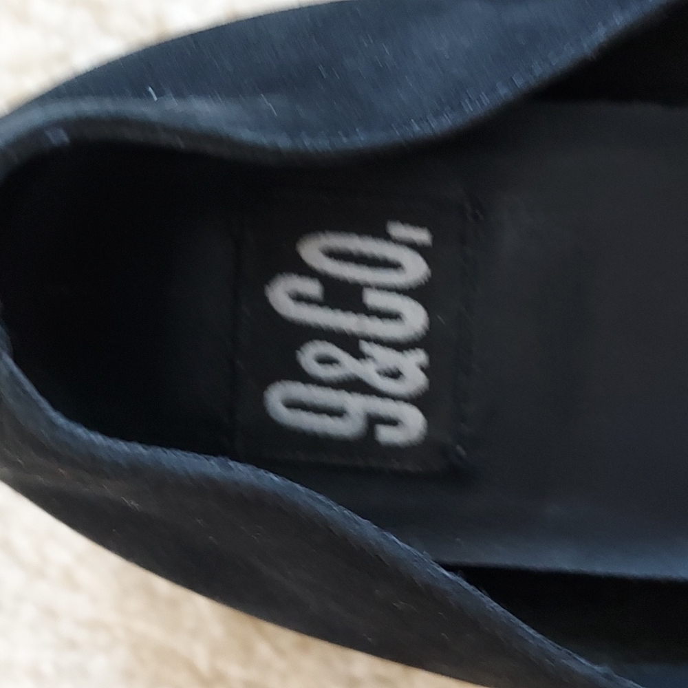 9 and Co suede loafers black soft leather slip on shoes sz 7 holiday dress up - Picture 12 of 12